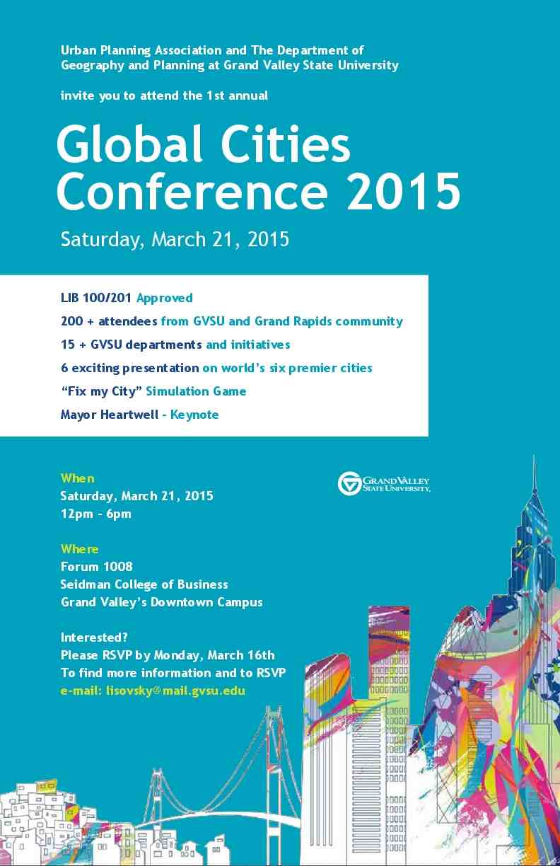 Global Cities Conference Saturday, March 21